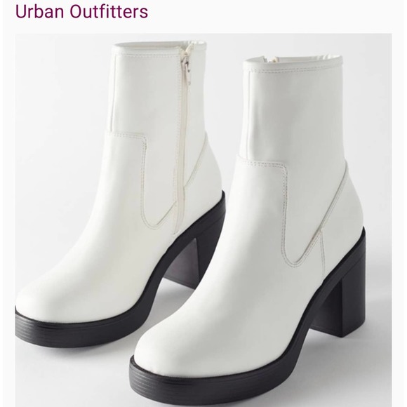 Urban Outfitters Gwen Platform White Boots Size 7 - Picture 14 of 14